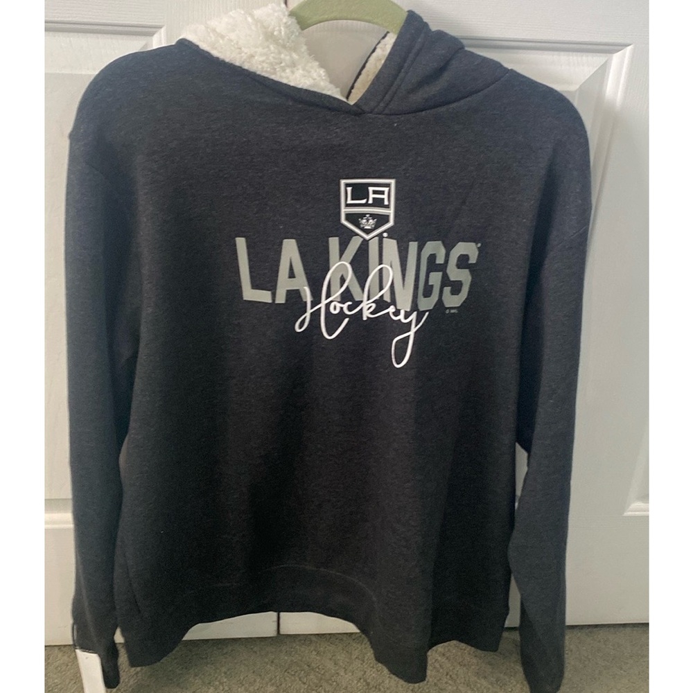 🆕NHL LA Kings Hoodie, Dark Charcoal Gray, Size 20 Young Men